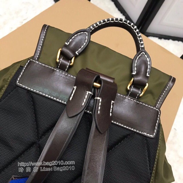 Burberry專櫃新款雙肩包 巴寶莉大號緝明線軍旅背包  db1141